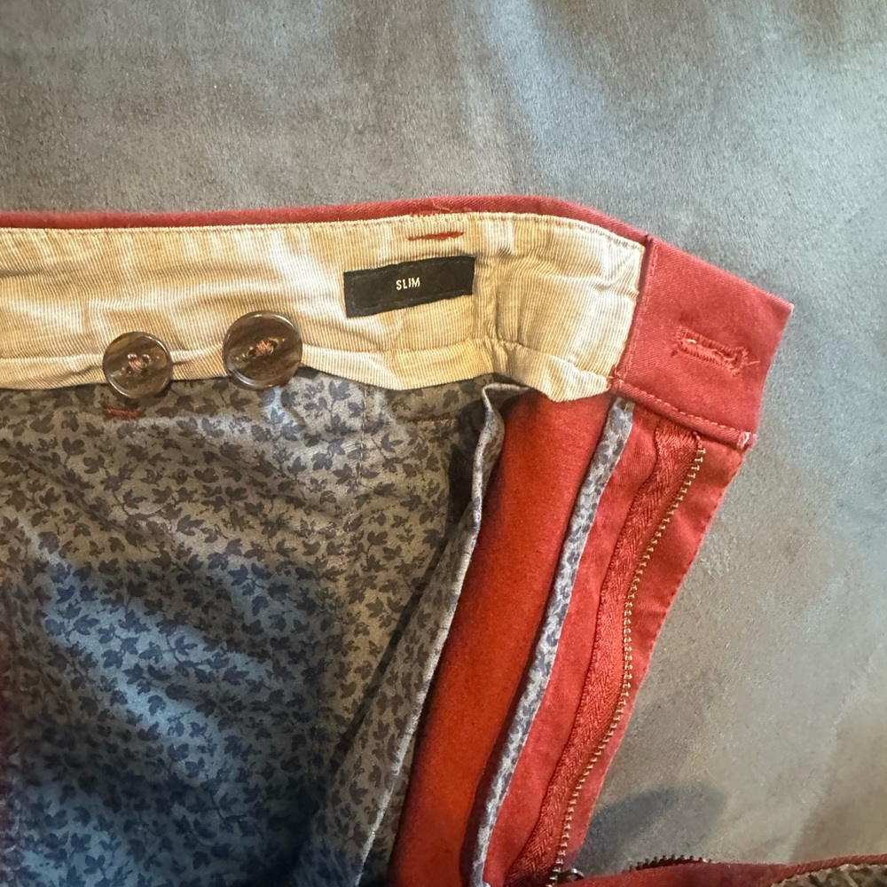 Bonobos Men's Stretch Chino 2.0 in burnt cinnamon, Slim fit. 33x32 - Picture 6 of 7